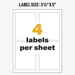 Avery UltraDuty Waterproof Laser GHS Chemical Labels, 3 1/2