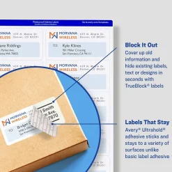 Avery Waterproof Laser Shipping Labels, 3-1/3