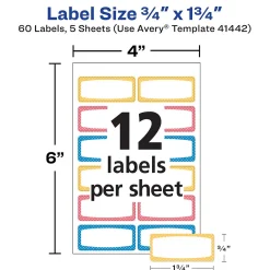 Avery Water-Resistant Laser/Inkjet ID Labels on 4