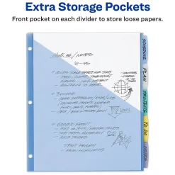 Avery Write & Erase Pocket Plastic Dividers, 5 Tabs, Multicolor (16176)