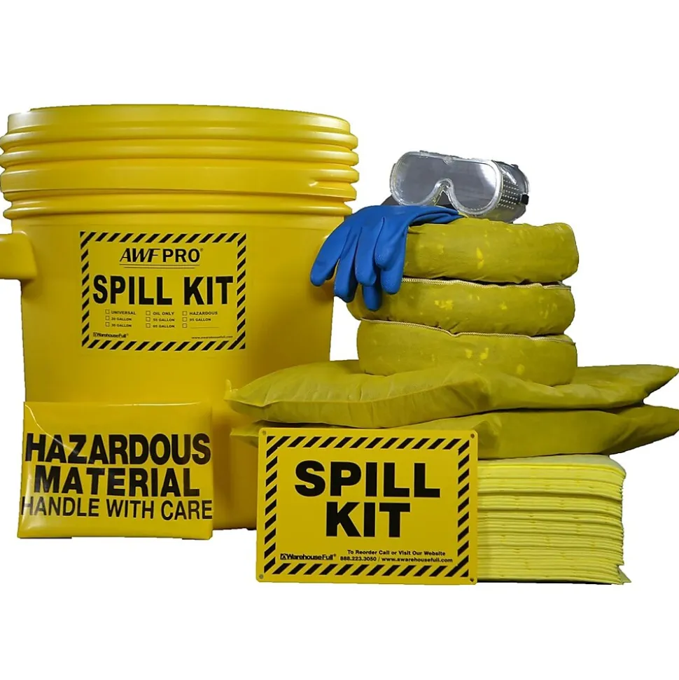 AWF Hazardous Spill Kit, 20 Gal, 54 pieces (KTSK 10214-RT)