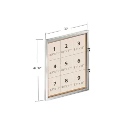 Azar Cork Enclosed Bulletin Board, Aluminum Frame, 42.32" x 32.09" (300231)