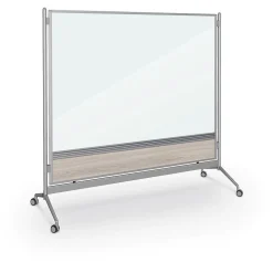 Balt D.O.C. Glass Room Divider, Silver Aluminum Frame, 58" x 69.6" (8201G-8201)