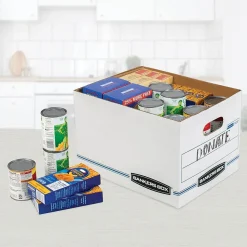 Bankers Box Easylift Corrugated File Storage Boxes, Lift-Off Lid, Letter/Letter Size, White/Blue, 12/Ct (0006301)