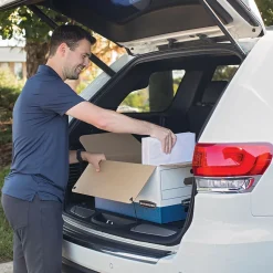 Bankers Box Heavy-Duty Corrugated File Storage Boxes, String & Button, Legal Size, White/Blue, 12/Carton (00012)