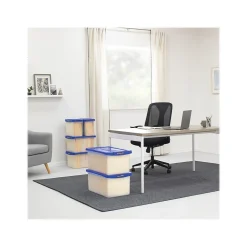 Bankers Box Heavy-Duty Latch Lid Plastic File Box, Letter Size, Blue/Clear, Each (86101)