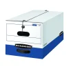 Bankers Box Liberty Heavy-Duty Corrugated File Storage Boxes, String & Button, Letter Size, White/Blue, 12/Carton (00011)