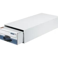 Bankers Box Stor/Drawer File Storage Drawer, Check Size, White/Blue (00302)
