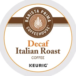 Barista Prima Decaf Italian Roast Coffee, Keurig K-Cup Pod, Dark, 96/Carton (6624CT)