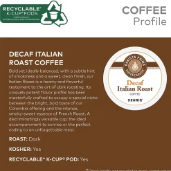 Barista Prima Decaf Italian Roast Coffee, Keurig K-Cup Pod, Dark, 96/Carton (6624CT)