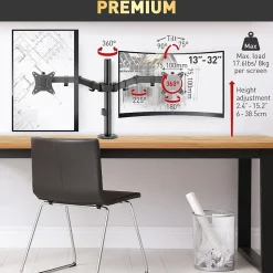 Barkan Adjustable Dual Arms, Up to 32