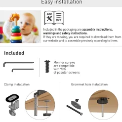 Barkan Adjustable Dual Arms, Up to 32