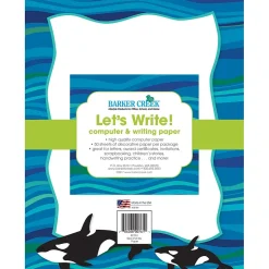 Barker Creek 8 1/2" x 11" Printer Paper, Whales, 50 per package (BC761)