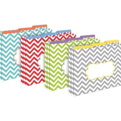 Barker Creek Beautiful Chevron File Folder, 1/3-Cut Tab, Letter Size, Assorted, 12/Pack (2010)