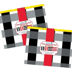 Barker Creek Buffalo Plaid & Wide Stripes Letter-Size File Folders, Multi-Design Set, 24/Set (BC3962)