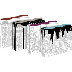 Barker Creek Color Me! File Folder Set, 1/3-Cut Tab, Letter Size, Cityscapes, 12/Pack (2005)