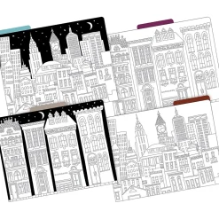 Barker Creek Color Me! File Folder Set, 1/3-Cut Tab, Letter Size, Cityscapes, 12/Pack (2005)
