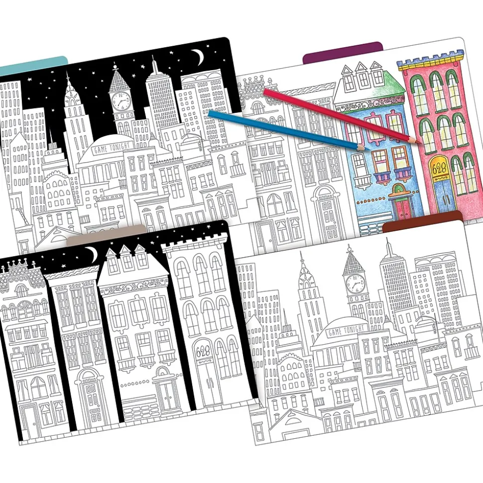 Barker Creek Color Me! File Folder Set, 1/3-Cut Tab, Letter Size, Cityscapes, 12/Pack (2005)