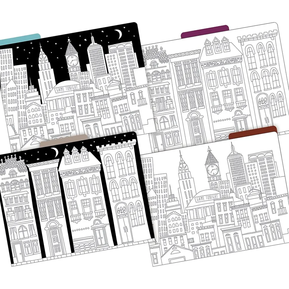 Barker Creek Color Me! File Folder Set, 1/3-Cut Tab, Letter Size, Cityscapes, 36/Set (4381)
