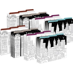 Barker Creek Color Me! File Folder Set, 1/3-Cut Tab, Letter Size, Cityscapes, 24/Set (4380)
