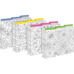 Barker Creek Color Me! Folder & Pocket Set, 1/3-Cut Tab, Letter Size, In My Garden, 42/Set (4409)