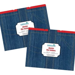 Barker Creek Denim Letter-Size File Folders, 24/Set (BC3942)
