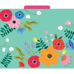 Barker Creek File Folder Set, 1/3-Cut Tab, Letter Size, Petals & Prickles, 12/Pack (2000)