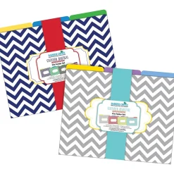 Barker Creek File Folder Set, 1/3-Cut Tab, Letter Size, Chevron, 24/Set (4135)