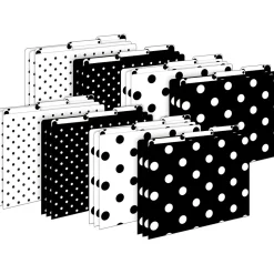 Barker Creek File Folder Set, 1/3-Cut Tab, Letter Size, Black & White Dot, 24/Set (4378)