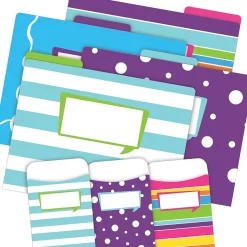 Barker Creek Folder & Pocket Set, 1/3-Cut Tab, Letter Size, Multicolored, 42/Set (4412)