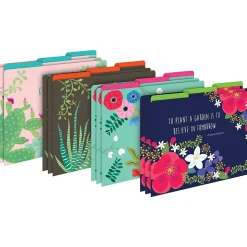 Barker Creek Folder & Pocket Set, 1/3-Cut Tab, Letter Size, Petals & Prickles, 42/Set (4418)