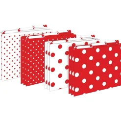 Barker Creek Get Organized File Folder Set, 1/3-Cut Tab, Letter Size, Red & White Dot, 107/Set (159)