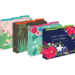 Barker Creek Get Organized File Folder Set, 1/3-Cut Tab, Letter Size, Petals, 107/Set (143)
