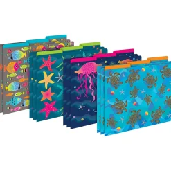 Barker Creek Get Organized File Folder Set, 1/3-Cut Tab, Letter Size, Kai Ola Starfish, 107/Set (149)