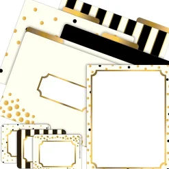 Barker Creek Get Organized File Folder Set, 1/3-Cut Tab, Letter Size, Gold, 107/Set (139)