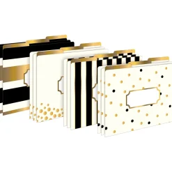 Barker Creek Get Organized File Folder Set, 1/3-Cut Tab, Letter Size, Gold, 107/Set (139)