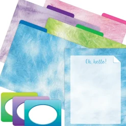 Barker Creek Get Organized File Folder, 1/3-Cut Tab, Letter Size, Tie-Dye & Ombré, 107/Set (129)