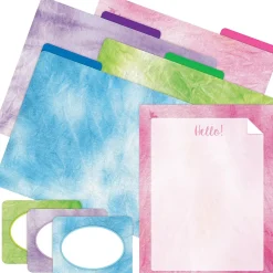 Barker Creek Get Organized File Folder Set, 1/3-Cut Tab, Letter Size, Tie-Dye & Ombré, 107/Set (134)