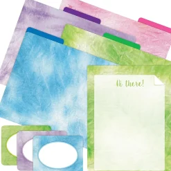 Barker Creek Lime Tie-Dye File Folder, 1/3-Cut Tab, Letter Size, Assorted, 107/Set (155)