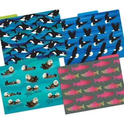 Barker Creek Sea & Sky File Folder, 1/3-Cut Tab, Letter Size, Assorted, 12/Pack (2015)