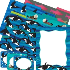 Barker Creek Sea & Sky Whales File Folder, 1/3-Cut Tab, Letter Size, Assorted, 107/Set (145)