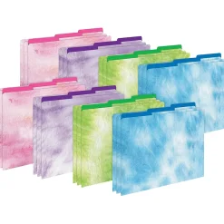 Barker Creek Tie-Dye & Ombré File Folder, 1/3-Cut Tab, Letter Size, Assorted, 24/Set (4402)