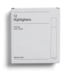Baseline Tank Highlighters, Chisel Tip, Yellow, Dozen (BL58170)
