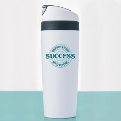 Baudville "Success, When Drive & Effort Meets Outcome" Plastic Double Wall Insulated, 16 oz., 2/Pack (1393267P231)