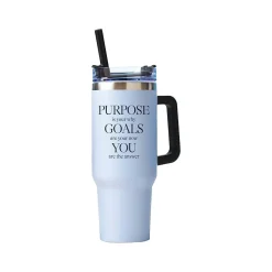 Baudville Thirst Quencher Purpose Is Your Why Tumbler, Blue, 40 Oz. (93445)
