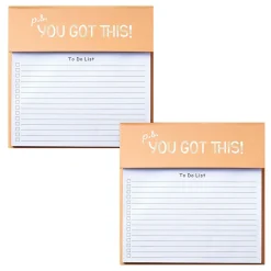 Baudville You Got This Memo Pad, 8.75" x 6", Narrow Ruled, 100 Sheets/Pad, 2/Pack (1393298P231)