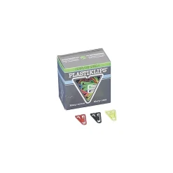 Baumgarten's Plastiklips Paper Clips, Medium, Assorted Colors, 500/Box (LP-0300)