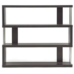 Baxton Studio Barnes 43.38'' W x 11.5'' D Bookshelf, Dark Brown (4339-STPL)