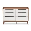 Baxton Studio Brighton 37" High 6-Drawer Chest, White (2633-7496-STPL)