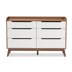 Baxton Studio Brighton 37" High 6-Drawer Chest, White (2633-7496-STPL)